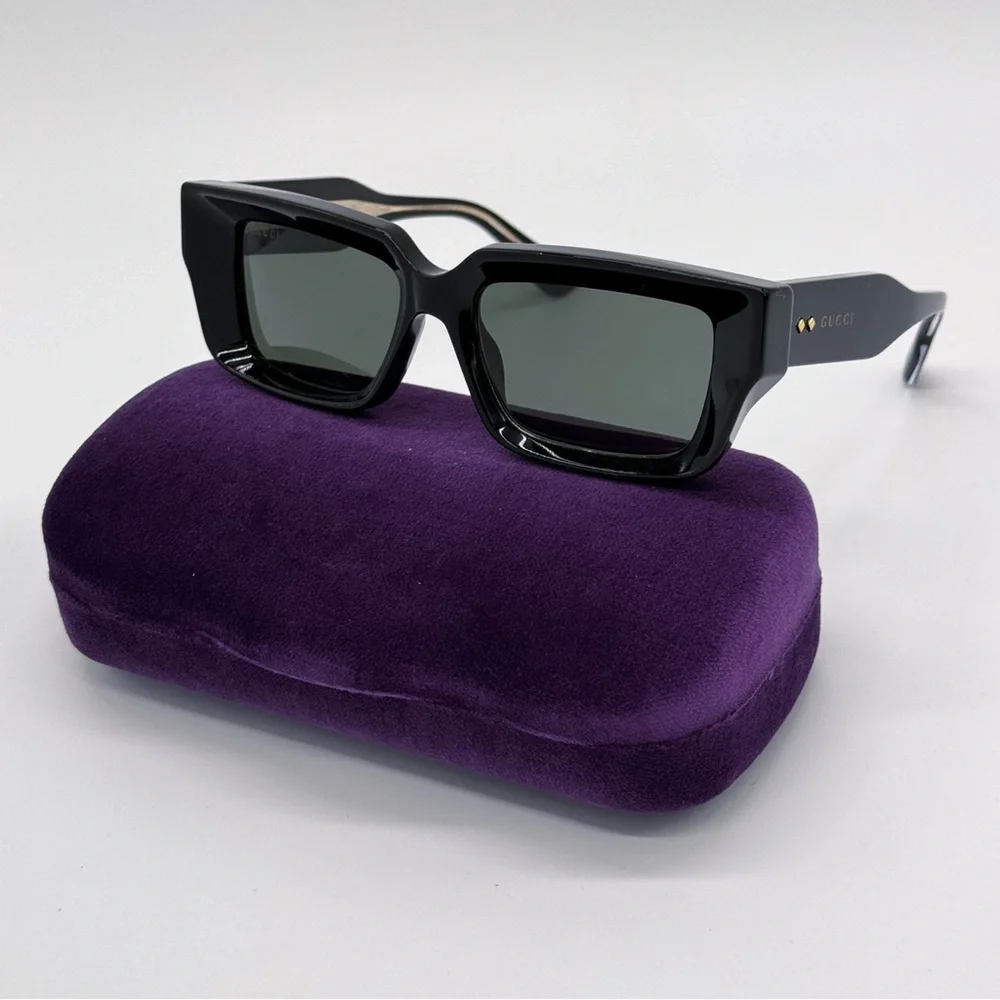 NEW GG1529S 001 GUCCI BLACK SQUARE UNISEX SUNGLASSES GG 1529S 001 GUCCI EYEWEAR - Picture 1 of 9